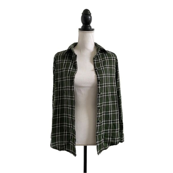 Princess Polly Exclusive Nora Shirt Plaid Forest Green Ladies Size US Size 2 - Picture 4 of 9